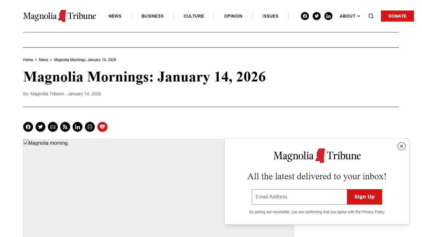 Magnolia Mornings: January 14, 2026 - Magnolia Tribune