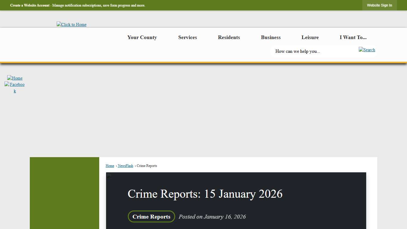 Crime Reports: 15 January 2026 • Jackson County, MS